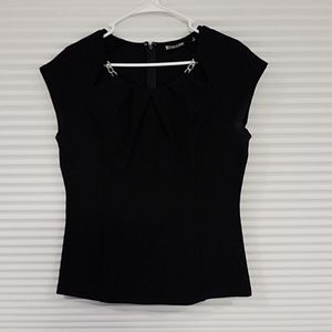 New York & Company navy cap sleeve top size M